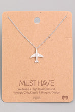 Load image into Gallery viewer, Silver Rhodium Plated &quot;Take Flight&quot; Airplane Necklace

