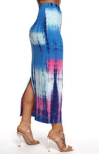 Load image into Gallery viewer, &quot;Bria&quot; Tie-Dye Midi Skirt Blue
