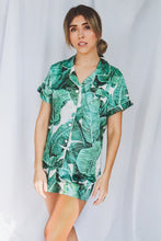 Load image into Gallery viewer, White Leaf Print Pajama Short Set