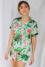 Load image into Gallery viewer, Tropical Floral and Leaf Print Pajama Short Set