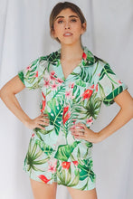 Load image into Gallery viewer, Tropical Floral and Leaf Print Pajama Short Set