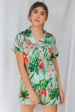 Load image into Gallery viewer, Tropical Floral and Leaf Print Pajama Short Set