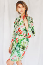 Load image into Gallery viewer, Tropical Floral and Leaf Print Robe