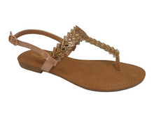 Load image into Gallery viewer, &quot;Lana&quot; Rose Gold Flat Sandals
