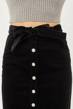 Load image into Gallery viewer, Black Corduroy Skirt
