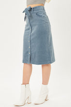 Load image into Gallery viewer, Blue Corduroy Skirt
