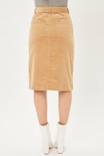 Load image into Gallery viewer, Camel Corduroy Skirt
