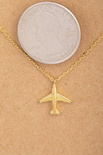 Load image into Gallery viewer, Rose Gold Dipped "Take Flight" Airplane Necklace
