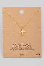 Load image into Gallery viewer, 18K Gold Dipped "Take Flight" Airplane Necklace