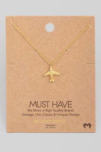 18K Gold Dipped "Take Flight" Airplane Necklace