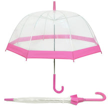 Load image into Gallery viewer, Transparent Bubble Umbrella Fuchsia Pink Border
