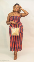 Load image into Gallery viewer, Striped Smocked Strapless Jumpsuit
