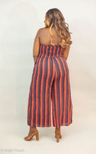 Load image into Gallery viewer, Striped Smocked Strapless Jumpsuit