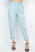 Load image into Gallery viewer, “One Hot Mama” High Waisted Mom Jeans Light Wash