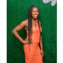 Load image into Gallery viewer, &quot;Saucy&quot; Faux Leather Dress Orange
