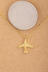 Silver Rhodium Plated "Take Flight" Airplane Necklace