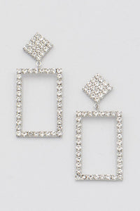 "Shawna" Rhinestone Square Drop Earring