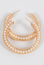 Load image into Gallery viewer, &quot; Esmeralda&quot; Pearl Hoop Earrings
