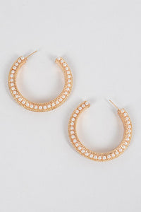 " Esmeralda" Pearl Hoop Earrings