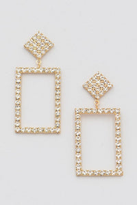 "Shawna" Rhinestone Square Drop Earring