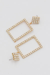 "Shawna" Rhinestone Square Drop Earring