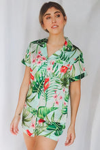 Load image into Gallery viewer, Tropical Floral and Leaf Print Pajama Short Set
