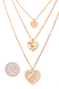 Layered Heart Coin Necklace