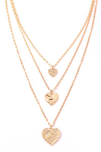 Layered Heart Coin Necklace