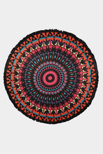 Load image into Gallery viewer, Mambo Black Multicolored Round Beach Towel
