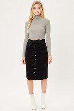 Load image into Gallery viewer, Black Corduroy Skirt
