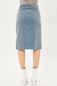 Blue Corduroy Skirt