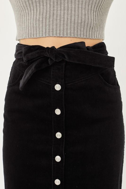 Black Corduroy Skirt
