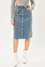 Load image into Gallery viewer, Blue Corduroy Skirt
