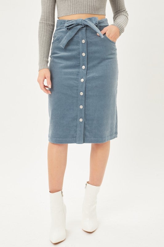 Blue Corduroy Skirt