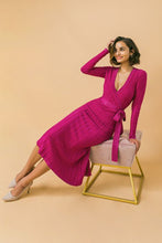 Load image into Gallery viewer, &quot;Allure&quot; Magenta Ribbed Sweater Dress
