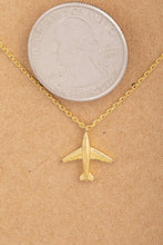 Load image into Gallery viewer, Rose Gold Dipped &quot;Take Flight&quot; Airplane Necklace
