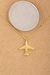 Rose Gold Dipped "Take Flight" Airplane Necklace