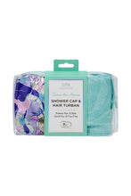 Load image into Gallery viewer, Shower Cap &amp; Hair Turban Travel Set
