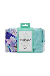 Shower Cap & Hair Turban Travel Set