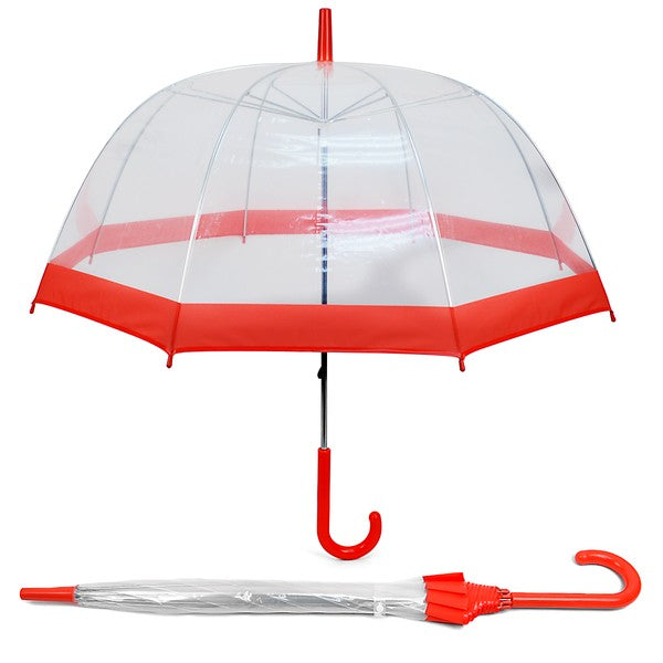 Transparent Bubble Umbrella Red Border