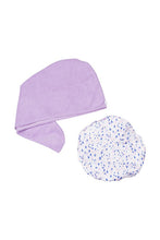 Load image into Gallery viewer, Shower Cap &amp; Hair Turban Travel Set
