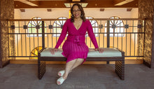 Load image into Gallery viewer, &quot;Allure&quot; Magenta Ribbed Sweater Dress
