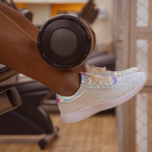 "Never Basic" Glitter Tennis Shoe