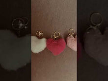Load and play video in Gallery viewer, Fur Heart Pompom Key Chain
