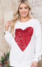Load image into Gallery viewer, Valentine’s Day “Big Heart” Sequin Long Sleeve Top
