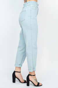 “One Hot Mama” High Waisted Mom Jeans Light Wash