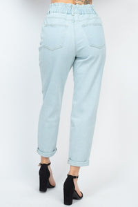 “One Hot Mama” High Waisted Mom Jeans Light Wash