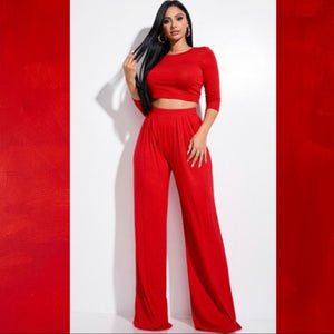 "Comfortably Chic" 2 Piece Set Red