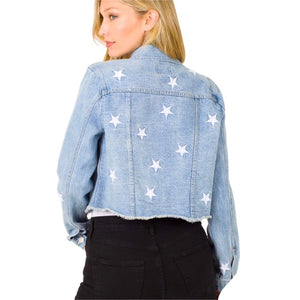 "Shining Star" Denim Embroidered Jacket