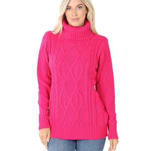 "Hottie In Pink" Turtleneck Sweater